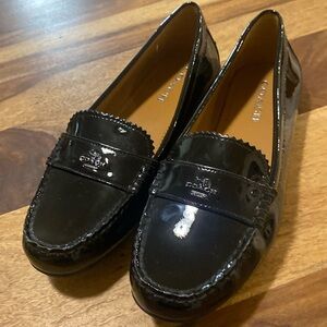 Coach black patent leather shoes. Size 10. New!